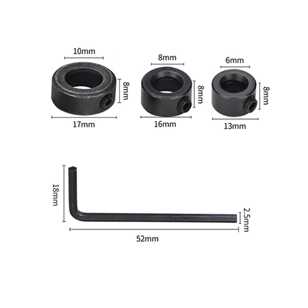 Stopień Kołnierzowy Wiertło Stopień Kołnierzowy 3 szt. 6 8 10mm Kolor Czarny Materiał HSS Lokalizator Wiertło Wiertła do Drewna Części