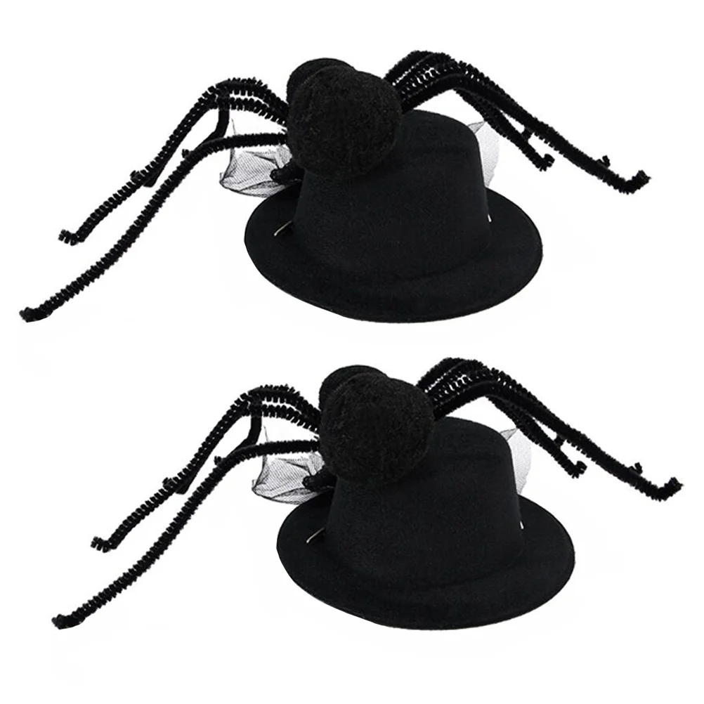 

2Pcs Spider Pattern Pet Halloween Hats Adjustable Dog Cat Costume Hat for Party Pet Halloween Hat Costume Dog