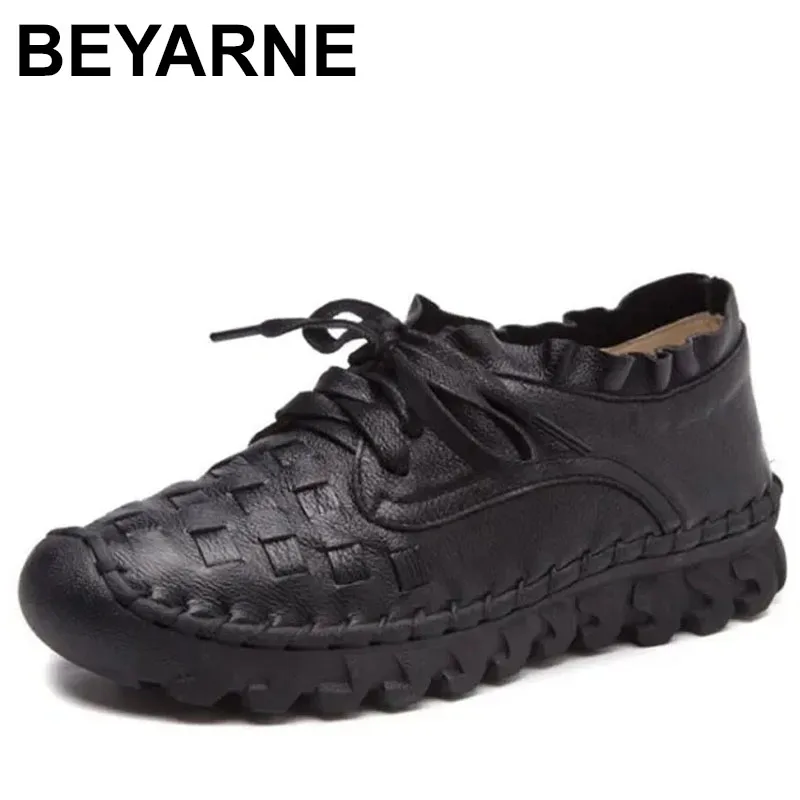 

2025 Women Breathable Women Sneakers Footwear High Quality Women Flats Genuine Leather Casual Shoes