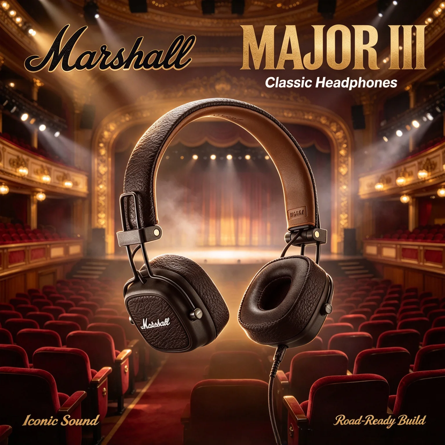 Marshall MAJOR III Wireless On-Ear Headphones, aptX High Quality Audio, Hands-free Calling Mic, Ergonomic Hinge Portable Headset