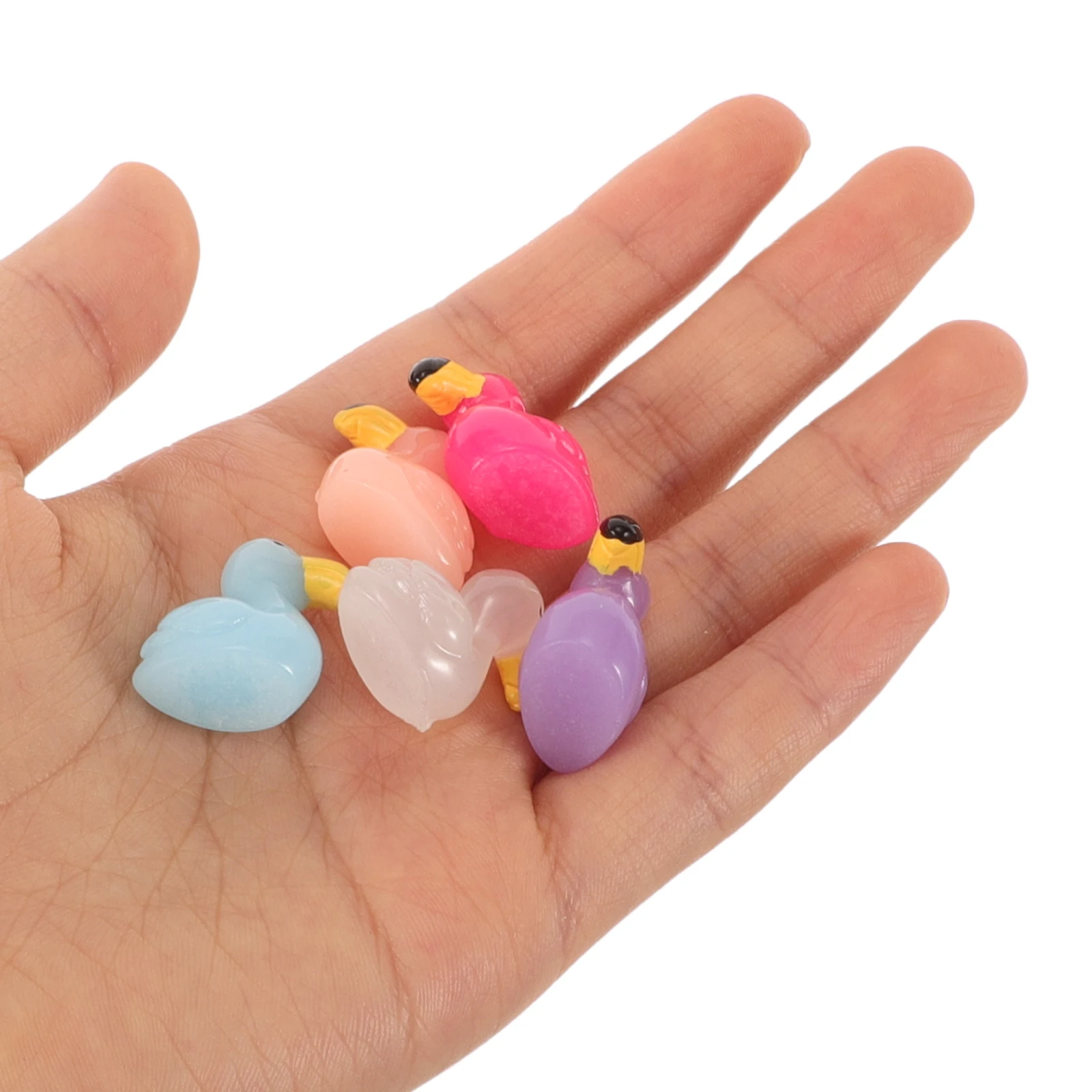 50 Pcs 플라밍고 장식 정원 데스크탑 피규어 테이블 장식 장식품 어둠의 요정 빛나는