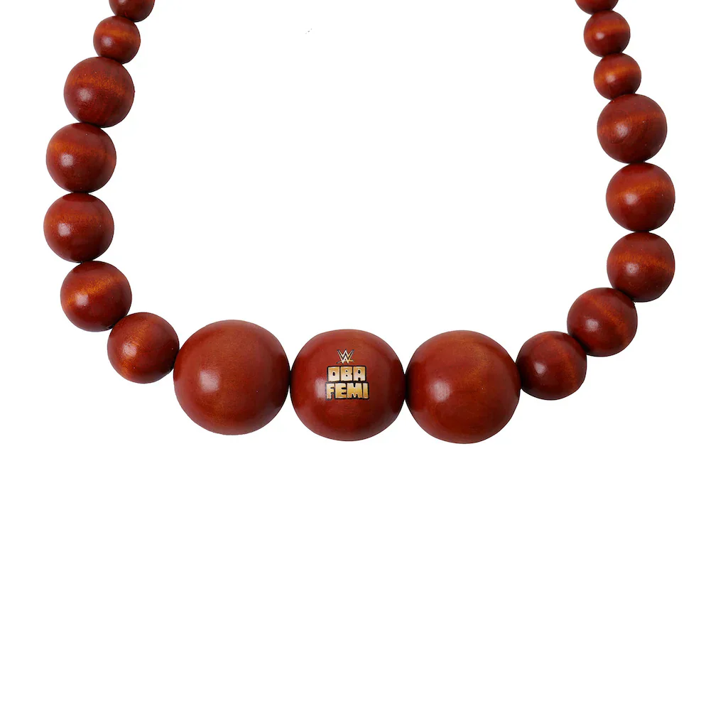 Oba femi replica beads necklace wooden printed beads authentic wrestling fan jewelry accessory