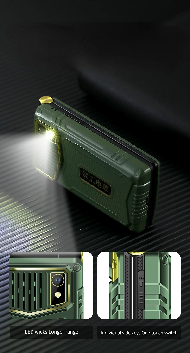 2G Outdoor Folding Senior Phone With Strong Battery Two Big Display Dual Sim Large Button SOS Key Speed Dial Loud Voice Phone