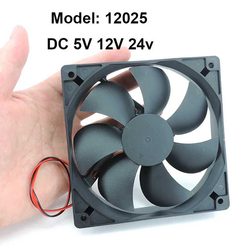 5V 12V 24V 120mm 12cm 12025 120mm*120mm*25mm Cooling Fan 120x120x25mm DC Brushless Motor Cooler Fan 2PIN