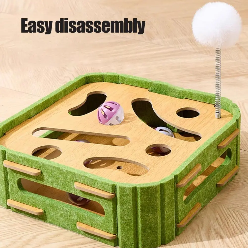 Cat Enrichment Toy Cat Nail File Box Cat Scratch Enrichment Box with Nail File Puzzle Toy for Indoor Cats Bell Balls Scratcher