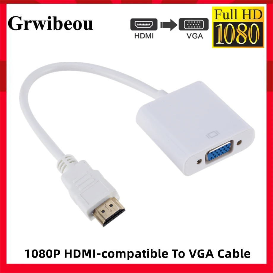 

High Speed HDMI-compatible To VGA Cable Converter HD 1080P HDMI-compatible Male To VGA Female Adapter for Tablet laptop PC TV
