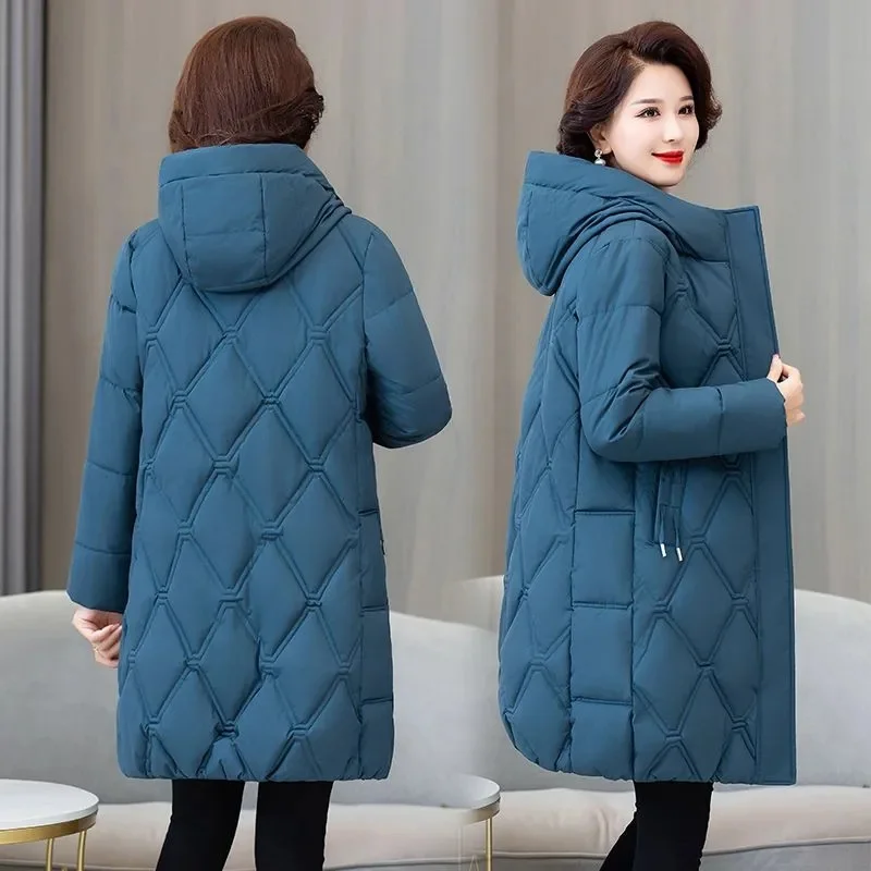 Parkas longs à capuche pour femmes, manteau d'hiver chaud, pardessus épais, vêtements de neige décontractés, nouveau, 2023