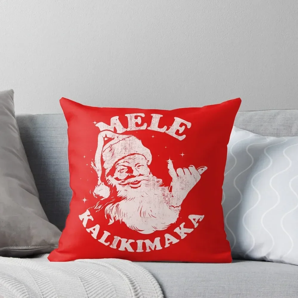 Retro Christmas Mele Kalikimaka Santa Shaka Hawaii Throw Pillow Decorative Cushions For Luxury Sofa Pillow Case pillow