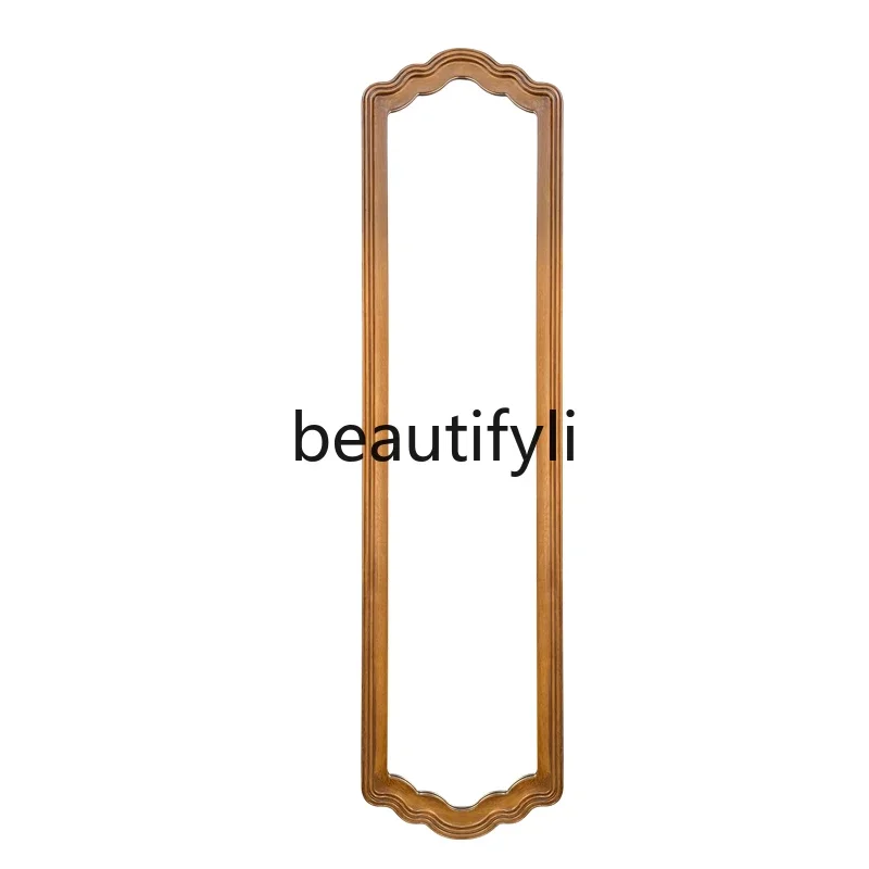 

HWall-mounted American full-length mirror entrance long mirror wall-mounted new Chinese narrow fitting mirror