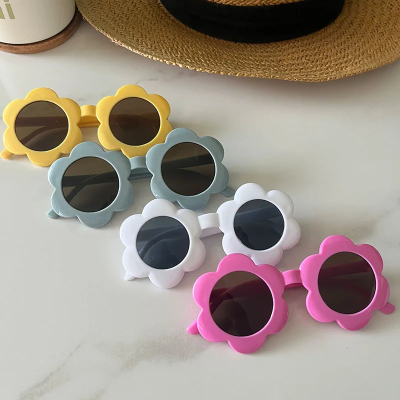 Children Cute Flowers Sunglasses Sunscreen Polarised Kawaii UV Protection Outdoor Beach Holiday Glasses Birthday Party Eyewear