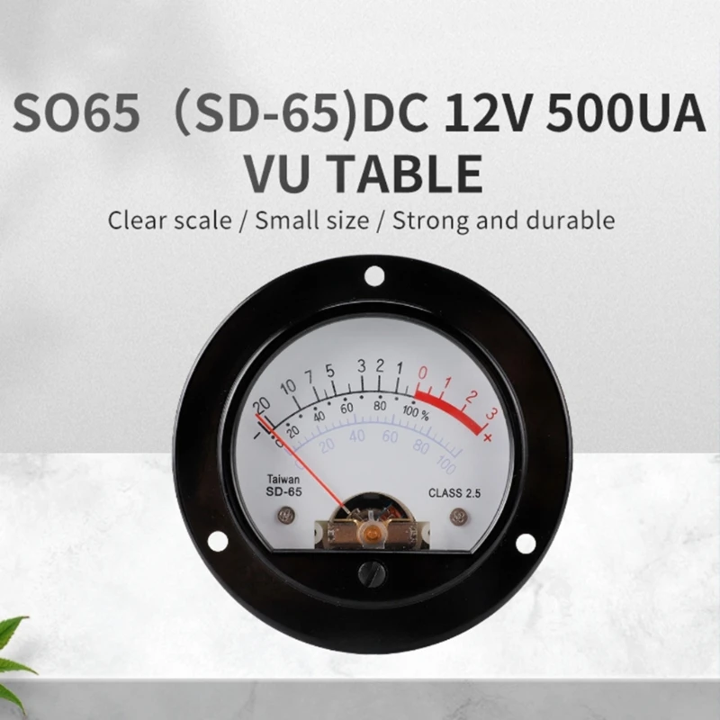 High Accuracy DB-Amplifier Level VU Guage Meter Header with Light Bulbs Audio-Device Stereo Meter Header Bike Accessory