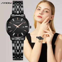 SINOBI Fashion Ladies Watches Top Luxury Women's Quartz Wristwatches Elegant Female Gifts Clock Waterproof Woman Quality Watch