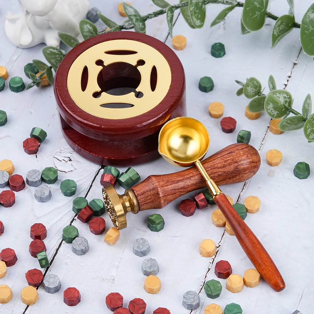 مجموعة ختم شمع عيد الميلاد - 800 قطعة من الخرز، ختم سانتا كلوز، أكثر دفئًا، ملعقة، شموع Tealight للمغلفات، الحروف، الحرف اليدوية، هدية عيد الميلاد #6