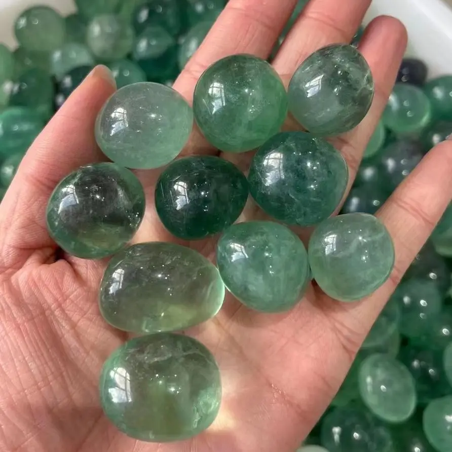 

1.5kg/Bag Natural Tumbled Polished Green Fluorite Stones Natural Crystals Gemstone Healing Natural Quartz Crystals 15-25mm