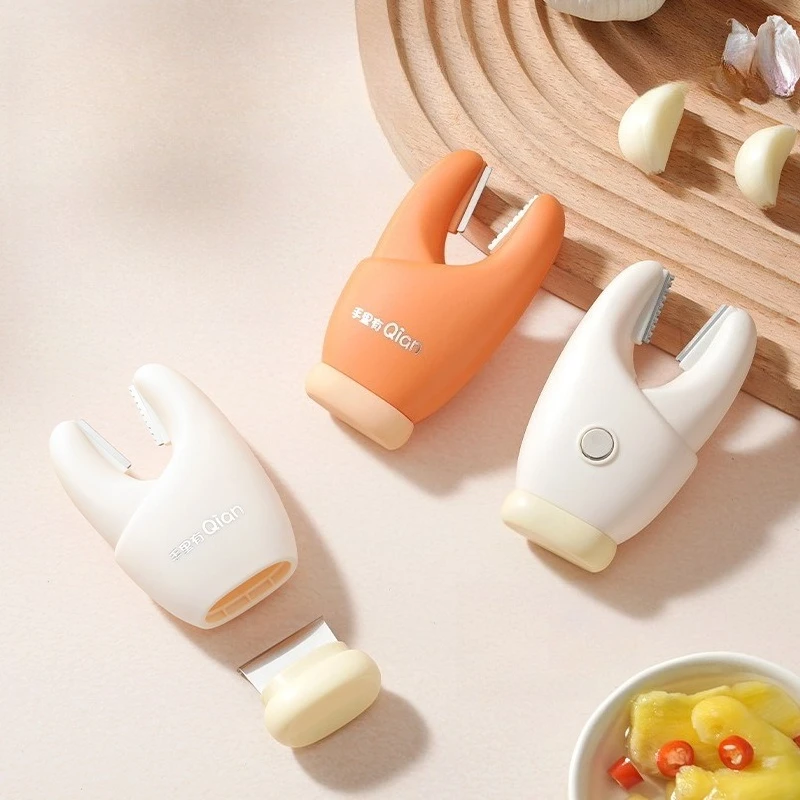 1Pc 2 In 1 Magnetic Garlic Peeler Ginger Scraper Crab Claw Shape Garlic Peeling Clipper Handle Household Kitchen Tool