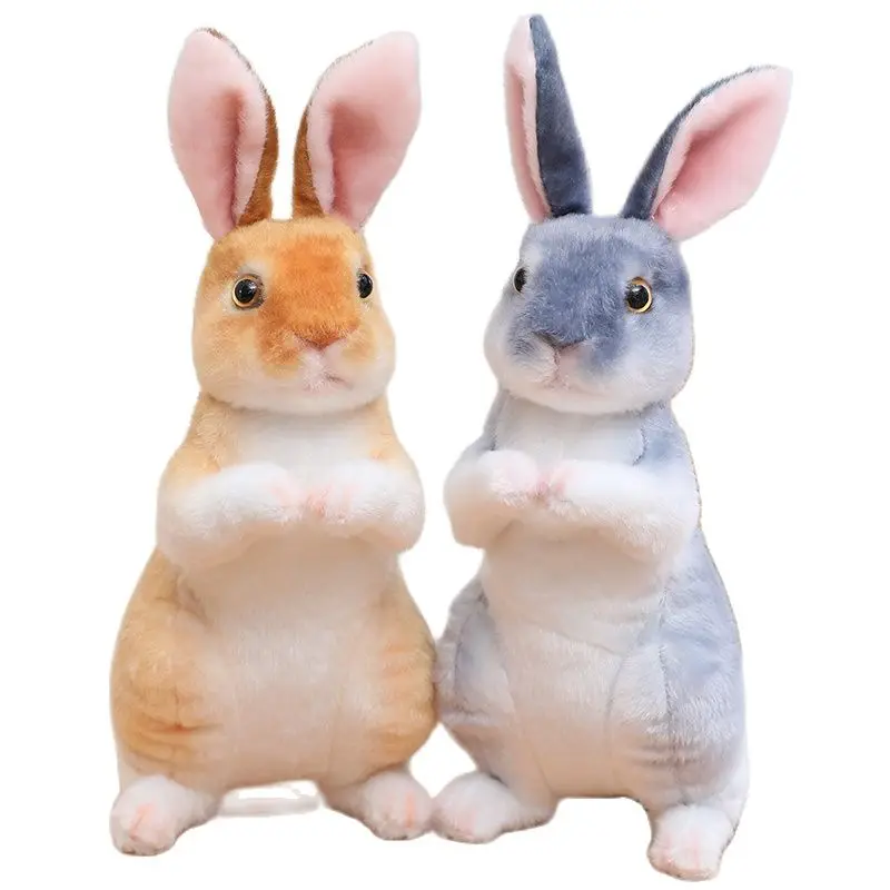 

Simulation Kawaii Long Ears Realistic Rabbit Plush Toy Lifelike Animal Stuffed Doll Toys for Kids Girls Birthday Gift Room Decor