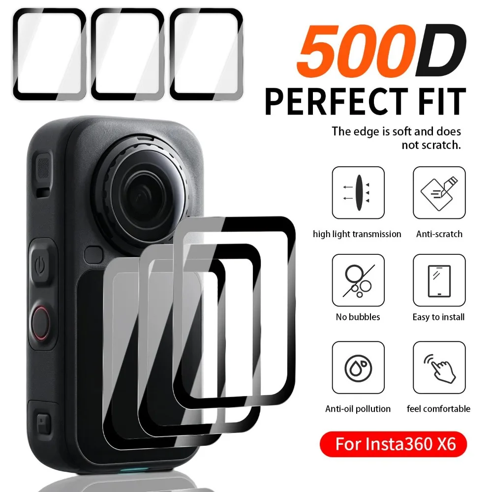 9H Tempered Glass for Insta360 X6 Screen Protector Durable HD Clear Anti-scratch Protection Films for Insta 360 X6 Accessories