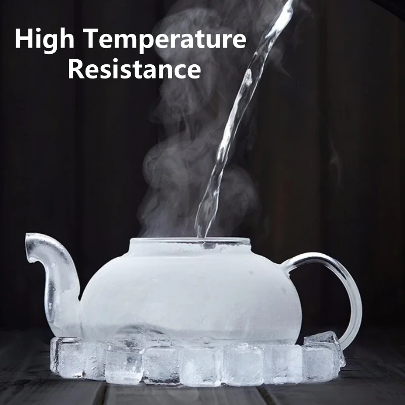 400ml/1000ml Glass Teapot Filterable Heat-resistant Thickened High Borosilicate Durable Flower Tea Pot Heatable Puer Oolong Pot