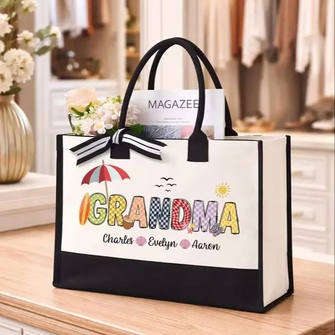 

Farmside Canvas Tote Bag Custom Mommy Quote Print Harvest Mom Visitors Season Picking Daily Fresh Yield Arrangement Gift
