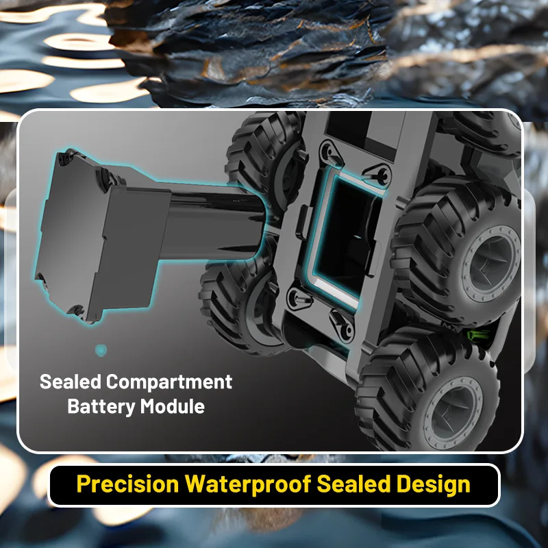 JJRC Scala 1:16 8WD Anfibio RC Auto 2.4G Veicolo fuoristrada telecomandato con design impermeabile Crawler fuoristrada per bambini