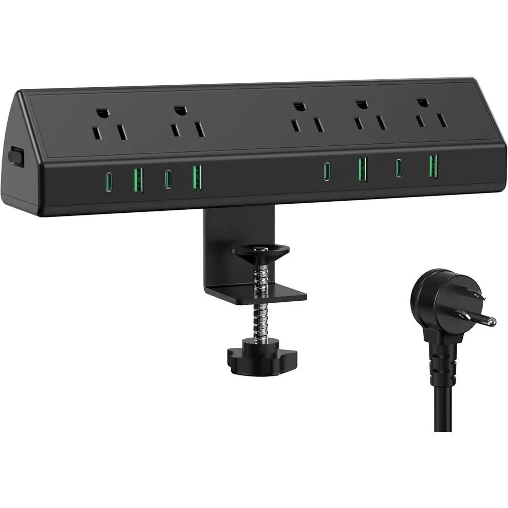 

Зарядная станция 45 Вт с двумя типами портов (4 USB-C и 4 USB-A), креплением на стол, удлинитель с защитой от перенапряжения 1875 Вт для дома или офиса