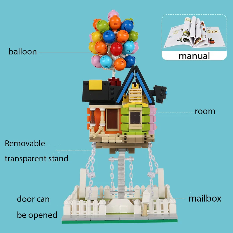 

City Expert Architecture Flying Balloon House Tensegrity Sculptures Modular City Building Blocks Friends Children Toy Gifts