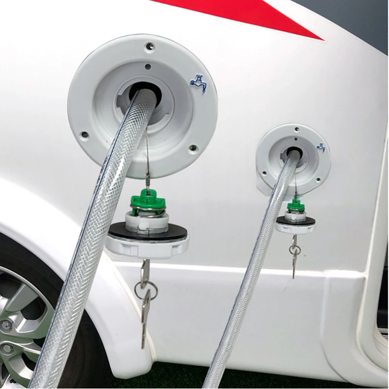 قافلة متنقل غطاء تعبئة المياه ث/2 مفاتيح قفل OEM 98658-001 ل Fiamma RV أسود/أبيض غطاء خزان المياه RV أجزاء خزان المياه