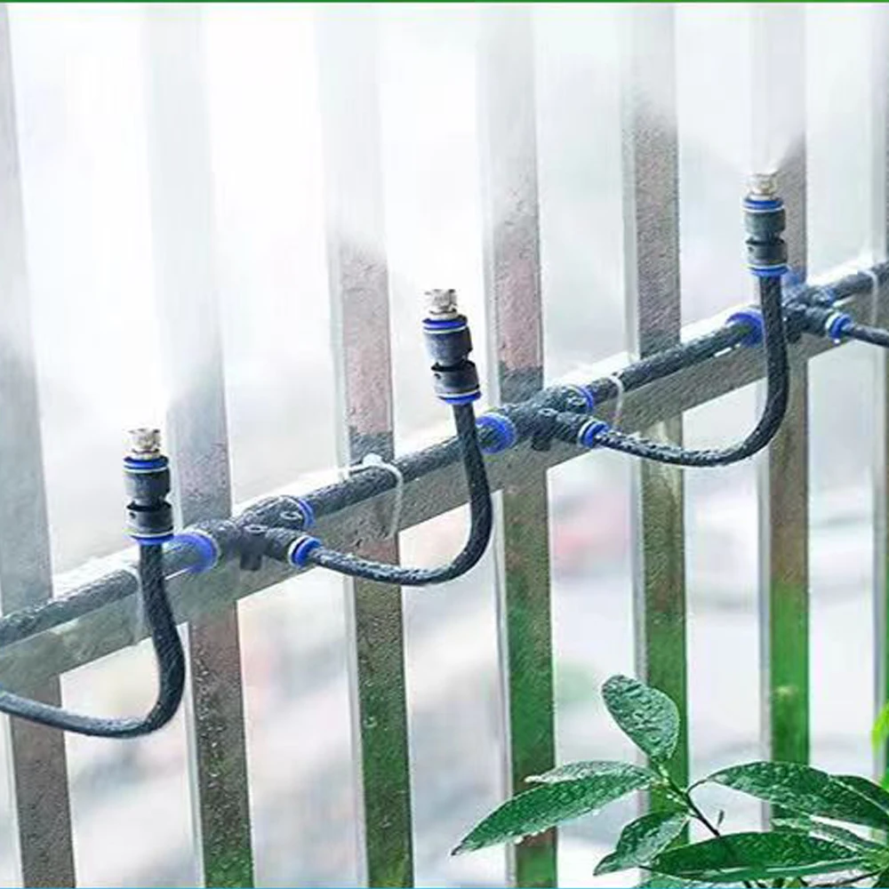 20cm elastyczna mosiężna dysza automatyczny system nawadniania zamgławiania szybkozłącze zestaw chłodzący w sprayu do ogrodu balkon nebulizator roślin