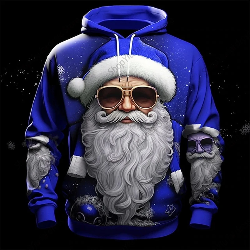 Men's Christmas Hoodie 3D Santa Claus Print Hoodie Men Women Fashion Christmas Hoodies Sweatshirt Boy Coat Women Sweat Snowfalke