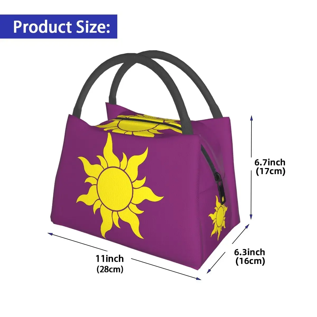 Rapunzel Sun Lunch Bags isolato Bento Box a tenuta stagna Lunch Tote Picnic Bags borsa termica più fresca per donna ragazza viaggio