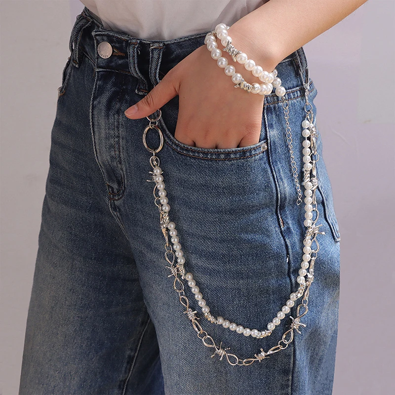 Персонализированная цепочка для брюк с луной и солнцем в стиле панк для мужчин и женщин, джинсовые цепочки, готический рок, многослойная поясная цепочка, аксессуары для одежды, подарки