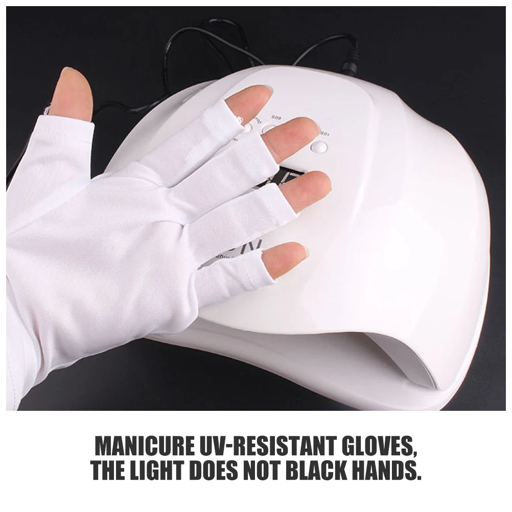 

UV Sun Protection Gloves 3 Pairs Hand Mittens for Nails Polyester Manicure Accessory Keeps Hands Away Pollution