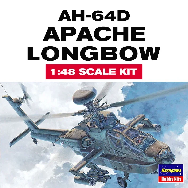 Hasegawa Assembled Aircraft Model Kit 07223 AH-64D Apache Longbow Gunship 1/48 Scale