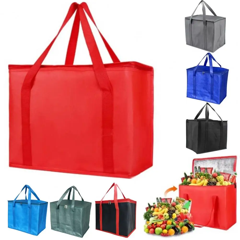 

Picnic Bag with Wide Carry Strap Capacity Insulated Thermal Tote Bag for Beach Fishing Camping Zipper Opening Wide for Picnic