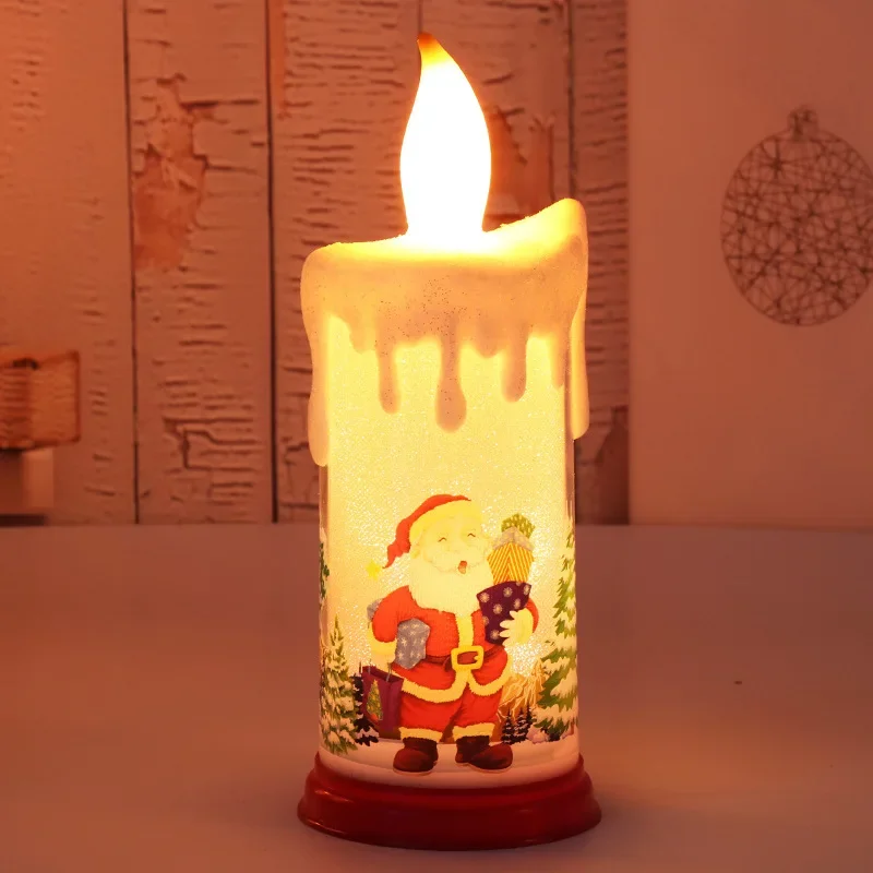 4Pcs/Lots LED simulation flame candle Santa snowman decorative night light cross-border new Christmas decorative candle