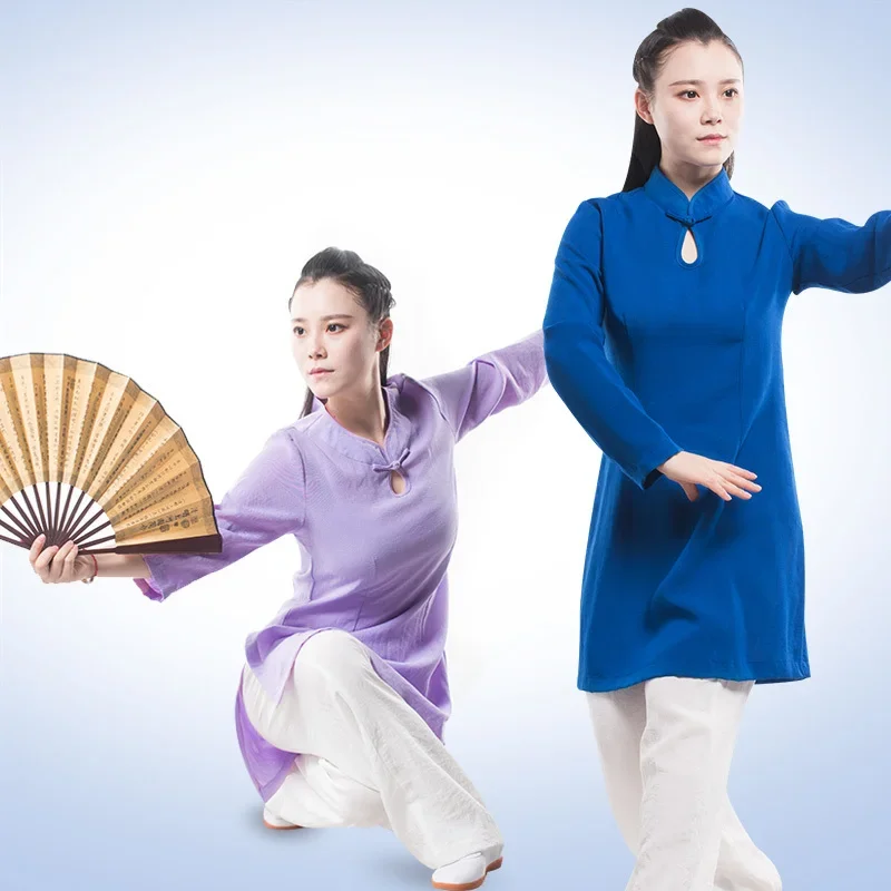 

Tai Chi Clothing Cotton Linen Breathable Practice Clothes Women Martial Arts Clothes Performance Clothes Chinese Style 2022 New