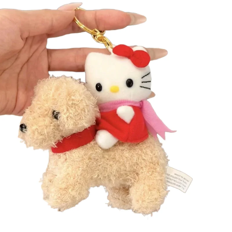 새로운 귀여운 고양이 플러시 키체인 소녀 백팩 펜던트 만화 동물 강아지 인형 고품질 자동차 펜던트 크리스마스 선물