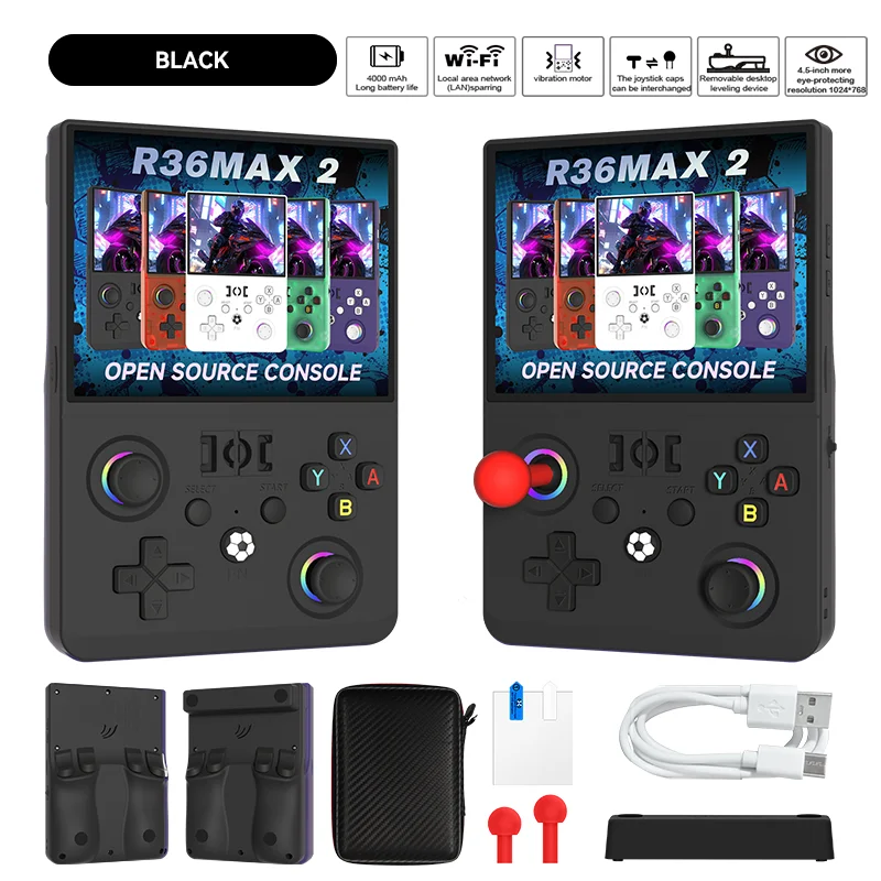R36Max2 Upgraded Handheld Game Console 4.5Inch IPS Screen 1024*768 Linux System Dual Joystick Portable Pocket Video Game Player image 3