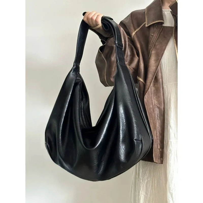 

Женская сумка-тоут большой вместимости, новая темная женская сумка для пельменей на одно плечо, высококачественная многофункциональная сумка через плечо для путешествий