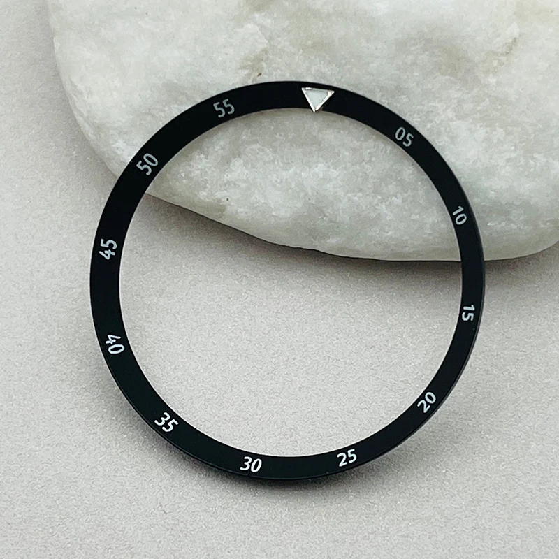 Mod-anillos de sección de reloj blanco y negro, piezas de reparación de reloj, 31,4mm, compatible con Seiko 6105, Tortuga, capitán Willard, Samurai King