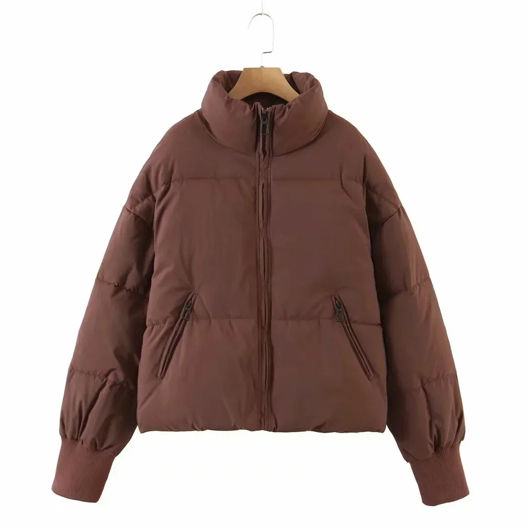 Cappotto in cotone vintage Piumino invernale Parka da donna Caldo spesso manica lunga con cerniera Colletto alla coreana Streetwear Capispalla di fascia alta