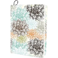 Flower Stretchable Book Cover Floral Lotus Washable Reusable Large Nylon Book Protector 9.4x15.7 Inch Elastic