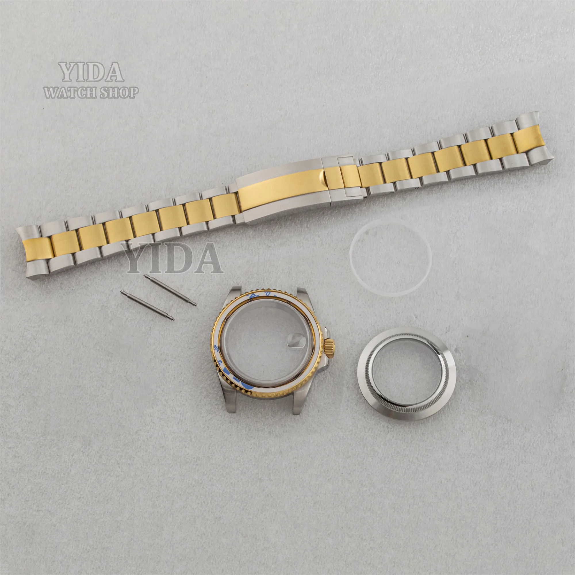 40MM NH35 Modified Watch Case Stainless steel Strap Sapphire Glass For SUB GMT NH36 Mechanical Movement Accessories Replacement