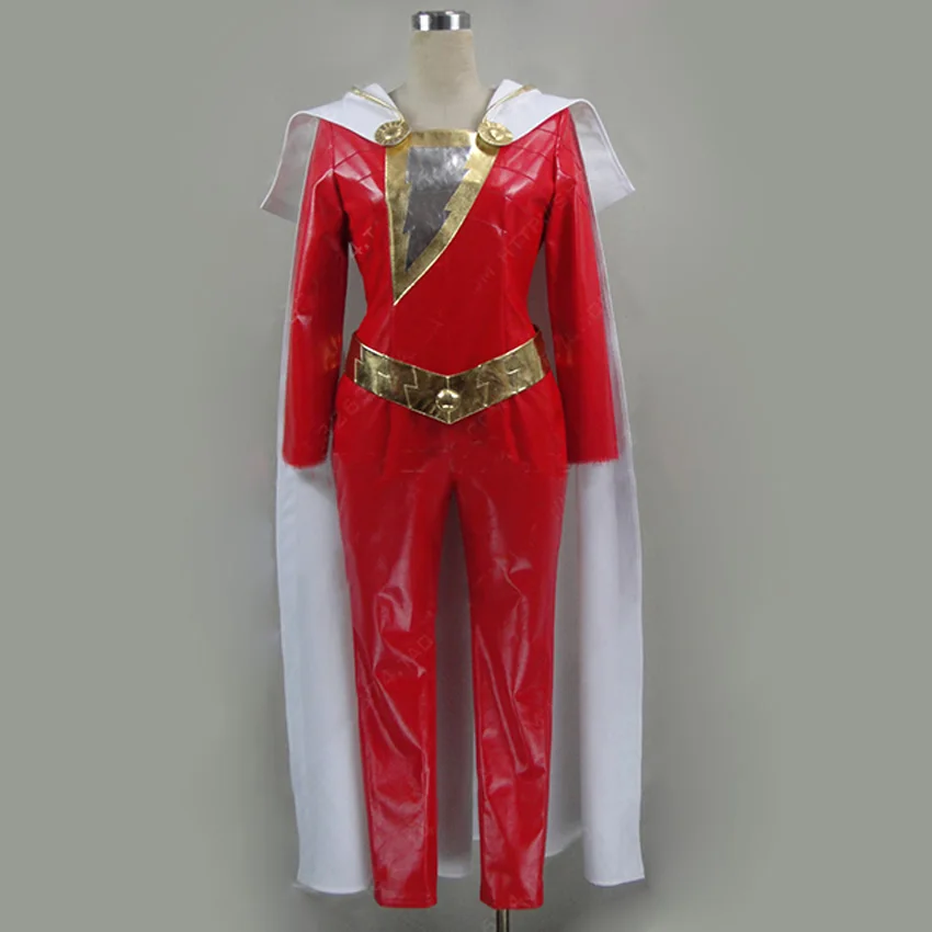 Shazam Cosplay Superhero Billy Batson Costume Combats Uniform Halloween Christmas Custom Made Any Size