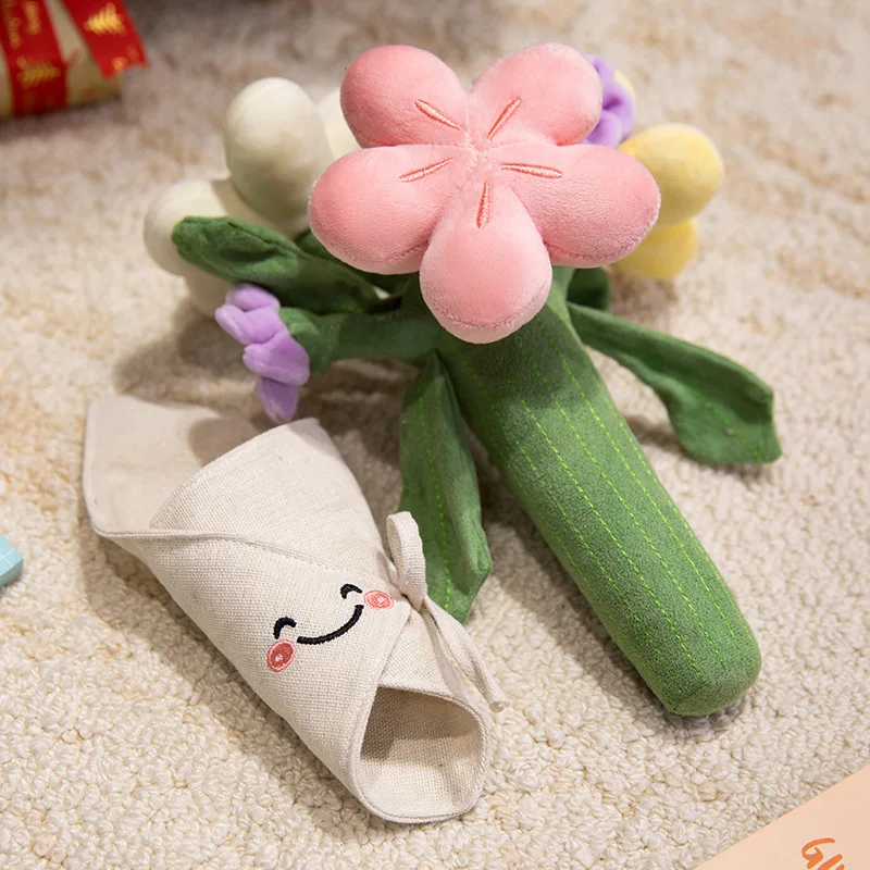 창의적인 휴대용 꽃다발 발렌타인데이 꽃 부드러운 봉제 인형 로맨틱한 여자친구 선물 결혼식 사랑 꽃