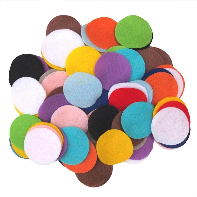 200pcs/lot 15-30mm Round Felt Cloth Felt Fabric Polyester Fabrics Needlework Diy Needle Sewing Handmade /Craft/Scrapbooking