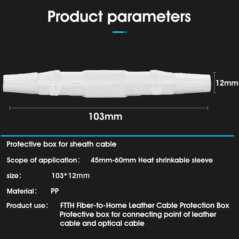 Boîte de protection de fibre optique, poignées de câble amovibles, petit tube rond, gaine thermorétractable pour protéger l\'escalade d\'épissure de