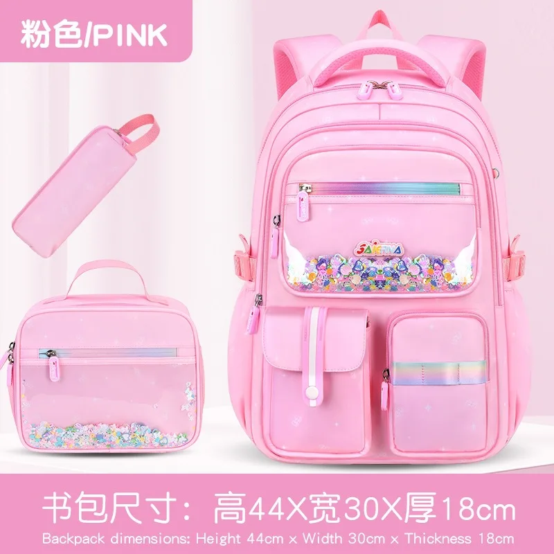 Tas Sekolah Kasual Anak Perempuan 2026 Paket Makanan Tempat Pensil Ransel Bahu Pelajar SMP Kapasitas Besar Ringan Tahan Air Mochilas