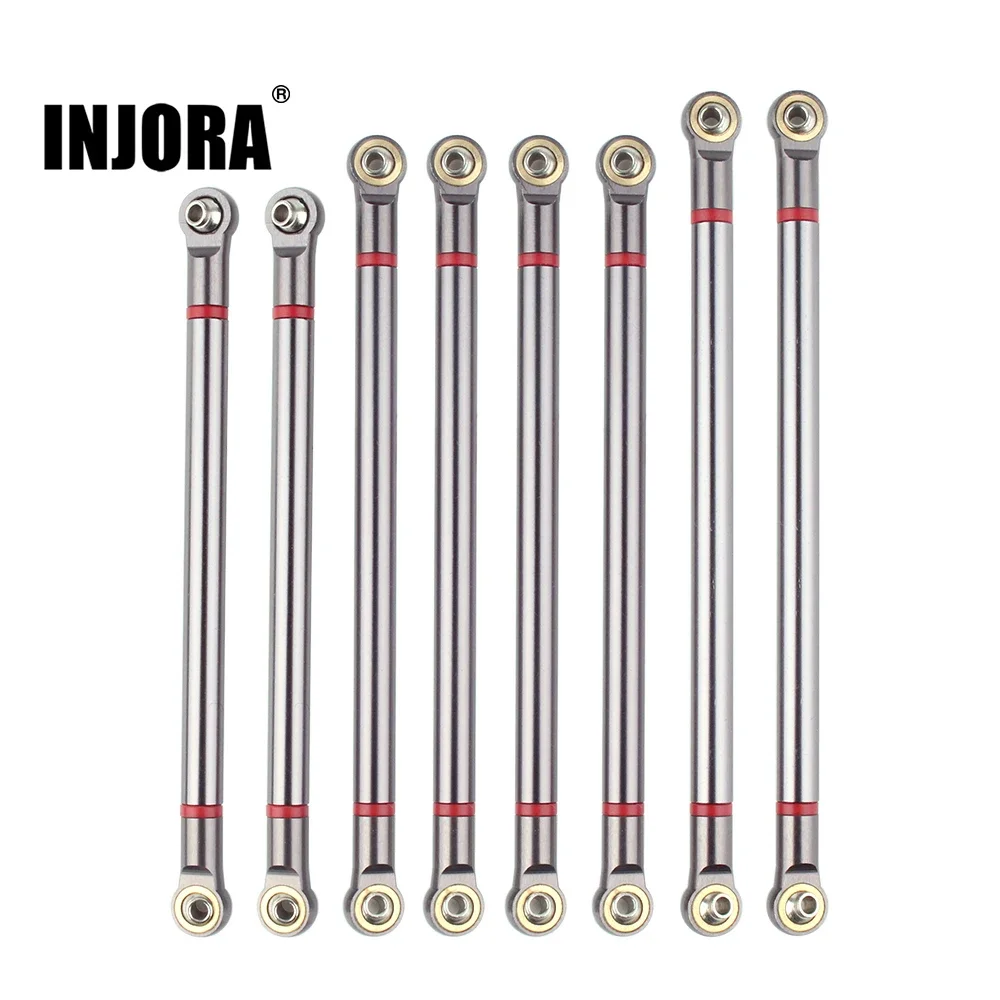 INJORA 8pcs/lot Aluminum Alloy Link Rod Unassembled Kit 313MM Wheelbase for 1/10 RC Car Crawler Axial SCX10