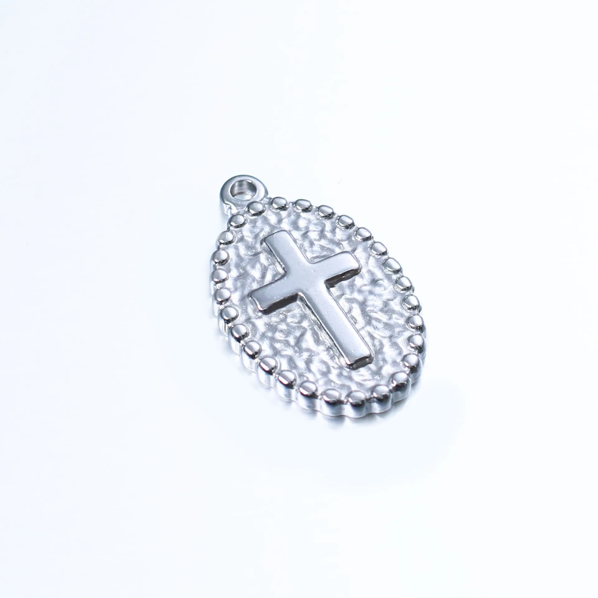 DOOYIO 3pcs/Lot Oval Jesus Crosses Stainless Steel Charms 14mm*23mm DIY Fashion Necklace Pendants Handmade Making Accessories - Image 4